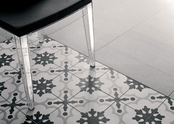 Fioranese Cementine Black and White Steinoptik Bodenfliese