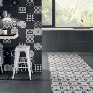 Fioranese Cementine Black and White Steinoptik Bodenfliese