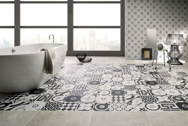 Fioranese Cementine Black and White Steinoptik Bodenfliese