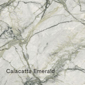 Kerlite Slimtech Synestesia Calacatta Emerald Wandfliese und Bodenfliese 120x120 cm