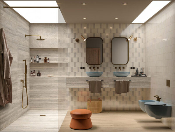 Marazzi Mystone Travertino Modern Badezimmer | Fliese | Bodenfliese