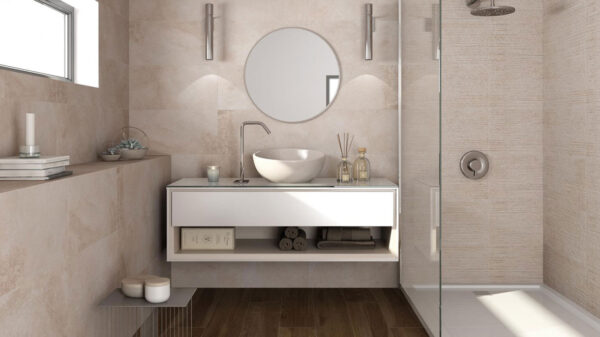 Pamesa Rainier Modern Badezimmer | Fliesen und Bodenfliesen
