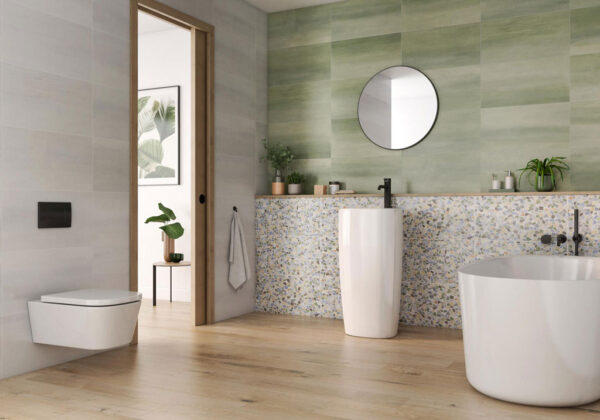Pamesa Watercolor Modern Badezimmer | Fliesen und Bodenfliesen