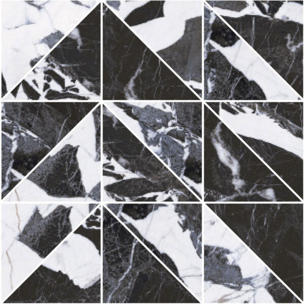 Roberto Cavalli Lush Noir Antique Triangoli Mosaik 29,8x29,8 cm