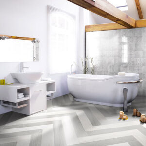 Terratinta Betonepoque modern Badezimmer | Fliesen und Fliesen
