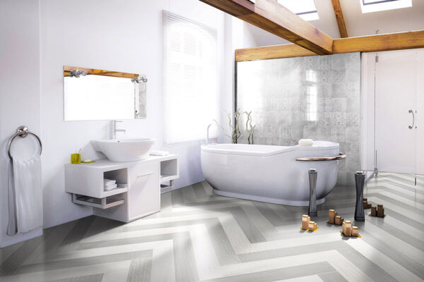 Terratinta Betonepoque modern Badezimmer | Fliesen und Fliesen
