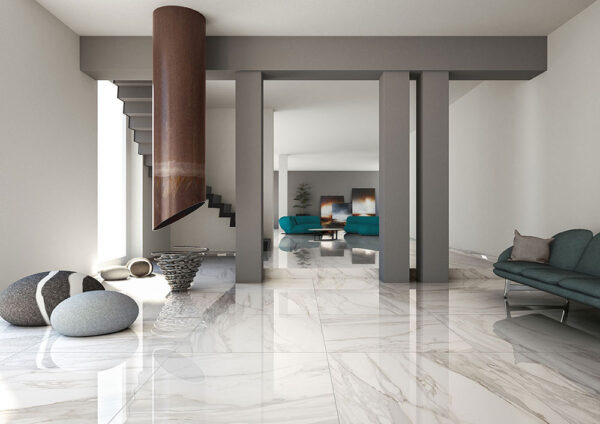 Tuscania White Marble Steinoptik Bodenfliese | Fliesen und Fliesen