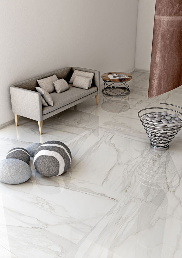 Tuscania White Marble Steinoptik Bodenfliese | Fliesen und Bodenfliesen